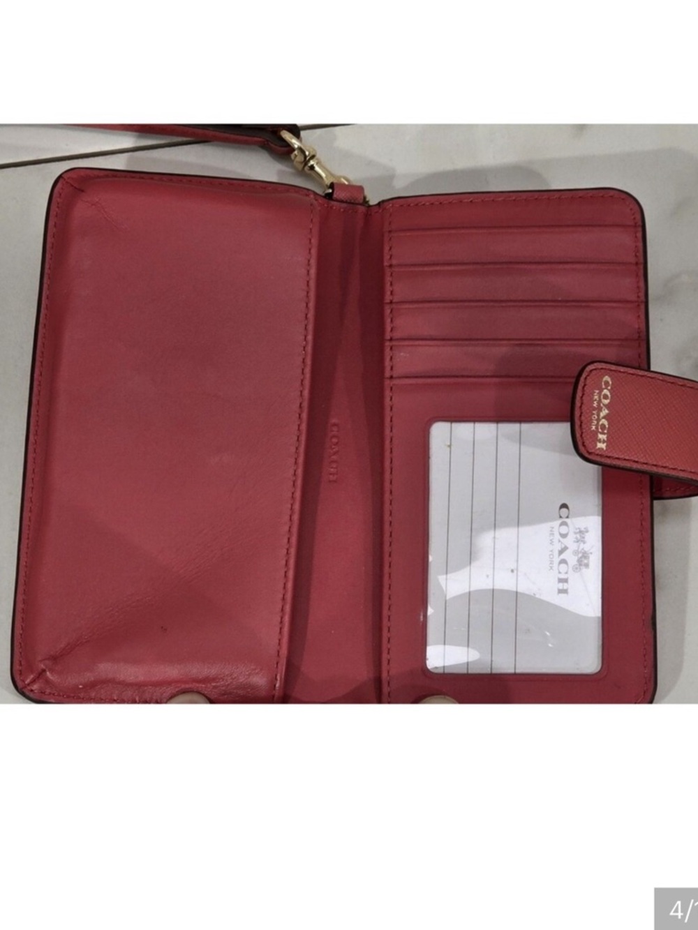 Coach Pink Leather Tech Phone Wallet Wristlet - Picture 6 of 15